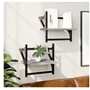 Image de Etagères murales avec barres 2 pcs sonoma gris 30x25x30 cm 836236