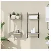 Image de Etagères murales à 2 niveaux avec barres 2 pcs sonoma gris 836256