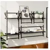 Image de Ensemble d'étagères murales barres 4 pcs noir bois d'ingénierie 836263