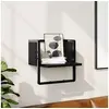 Image de Etagère murale avec barre noir 30x25x30 cm 836278
