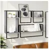Image de Ensemble d'étagères murales avec barres 4 pcs sonoma gris 836311