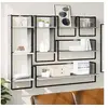 Image de Ensemble d'étagères murales avec barres 6 pcs sonoma gris 836316