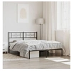 Image de Cadre de lit métal sans matelas avec tête de lit noir 120x190cm