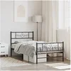 Image de Bedframe met hoofd- en voeteneinde metaal zwart 107x203 cm355281