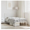 Image de Cadre de lit métal avec tête de lit blanc 75x190 cm 355306