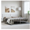 Image de Bedframe met hoofd- en voeteneinde metaal wit 193x203 cm355340