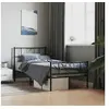 Image de Cadre de lit mï¿½tal avec tï¿½te de lit-pied de lit noir 90x190 cm 355473