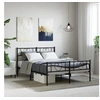 Image de Cadre de lit métal avec tête de lit-pied de lit noir 135x190 cm 355480