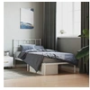 Image de Cadre de lit métal sans matelas avec tête de lit blanc 90x200cm