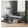 Image de Cadre de lit métal avec tête de lit blanc 100x200 cm 355507
