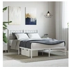 Image de Cadre de lit métal sans matelas et tête de lit blanc 140x190 cm