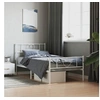 Image de Cadre de lit métal avec tête de lit-pied de lit blanc 75x190 cm 355520