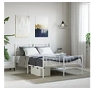 Image de Bedframe met hoofd- en voeteneinde metaal wit 140x190 cm355530
