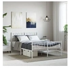Image de Bedframe met hoofd- en voeteneinde metaal wit 140x200 cm355531