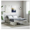 Image de Bedframe met hoofd- en voeteneinde metaal wit 160x200 cm355533