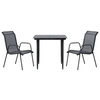 Image de Salon de jardin acier noir 3 pieces