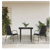 Image de Ensemble à manger de jardin 3 pcs noir textilène et acier 3200702