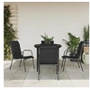 Image de Ensemble à manger de jardin 5 pcs noir textilène et acier 3200703