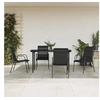 Image de Ensemble à manger de jardin 5 pcs noir textilène et acier 3200704