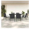 Image de Ensemble à manger de jardin 7 pcs noir textilène et acier 3200707