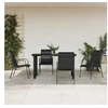 Image de Ensemble à manger de jardin 5 pcs noir textilène et acier 3200712