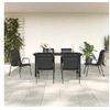 Image de Ensemble à manger de jardin 7 pcs noir textilène et acier 3200715