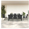 Image de Ensemble à manger de jardin 9 pcs noir textilène et acier 3200717