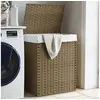 Image de Panier à linge avec couvercle 46x33x60 cm résine tressée 372029