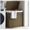Image de Panier à linge avec 2 sections 53x35x57 cm résine tressée 372034