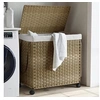 Image de Panier à linge avec roulettes 60x35x60,5 cm résine tressée 372039