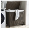 Image de Panier à linge avec roulettes marron foncé 60x35x60,5 cm 372040