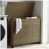 Image de Panier à linge avec roulettes 66x35x60 cm résine tressée 372044