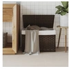 Image de Panier à linge avec couvercle marron foncé résine tressée 372050