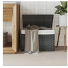 Image de Panier à linge avec couvercle gris 55,5x35x34 cm résine tressée 372051