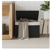 Image de Panier à linge avec couvercle noir 55,5x35x34 cm résine tressée 372052
