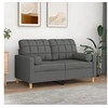 Image de Canapé 2 places avec oreillers gris foncé 120 cm tissu, canapé, causeuse, canapé de salon, canapés, canapé rembourré, 3200775