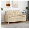 Image de Canapé 2 places avec oreillers décoratifs crème 120 cm tissu