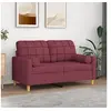 Image de Canapé 2 places avec oreillers bordeaux 120 cm tissu3200780