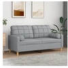Image de Canapé 2 places avec oreillers gris clair 140 cm tissu3200782