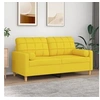 Image de Canapé 2 places avec oreillers jaune clair 140 cm tissu