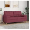 Image de Canapé 2 places avec oreillers bordeaux 140 cm tissu
