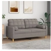 Image de Canapé 2 places avec oreillers décoratifs taupe 140 cm tissu