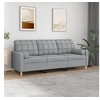 Image de Canapé 3 places avec oreillers gris clair 180 cm tissu