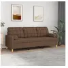 Image de Canapé 3 places avec oreillers décoratifs marron 180 cm tissu3200793