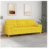 Image de Canapé 3 places avec oreillers jaune clair 180 cm tissu