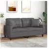 Image de Canapé 2 places avec oreillers décoratifs gris 140cm similicuir