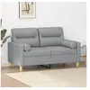 Image de Canapé 2 places avec oreillers gris clair 120 cm tissu3200813