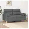 Image de Canapé 2 places avec oreillers gris foncé 120 cm tissu3200814