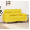 Image de Canapé 2 places avec oreillers jaune clair 120 cm tissu