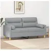 Image de Canapé 2 places avec oreillers gris clair 140 cm tissu3200821
